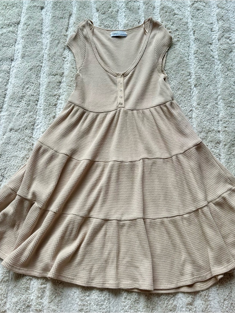 Urban Outfitters Tan Waffle Baby doll Dress